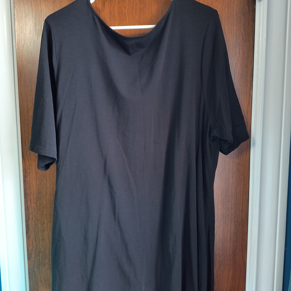 SUNDAY SALE $12 ❤️💋Lands' End Black Short Sleeve Knot Front Top - Picture 2 of 4